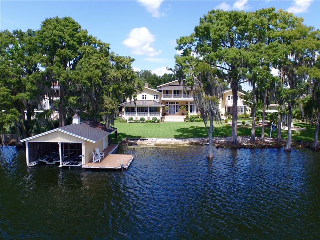 524 Manor Road Maitland, FL 32751 - Photo 1 of 1 Rear Elevation from Lake Maitland...200' of Sandy Beach and Boathouse