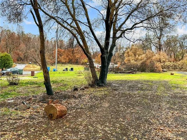a backyard of a house with lots of green space