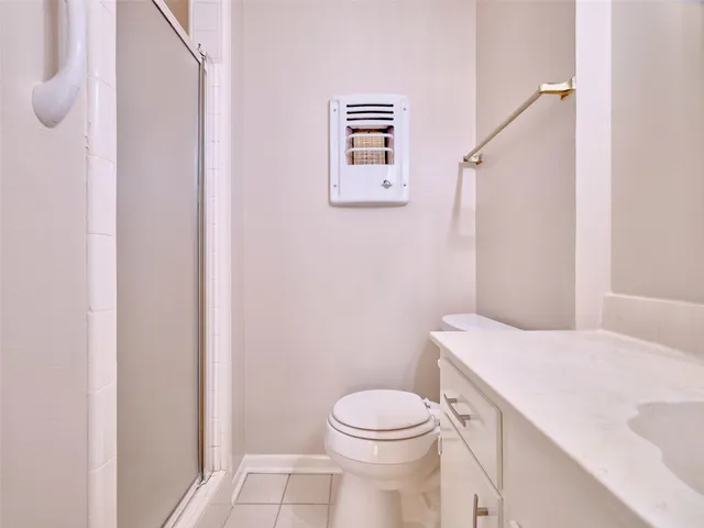 a view of a bathroom with a shower