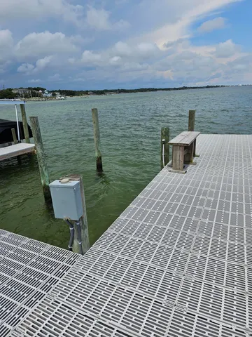 a view of a terrace with a bench