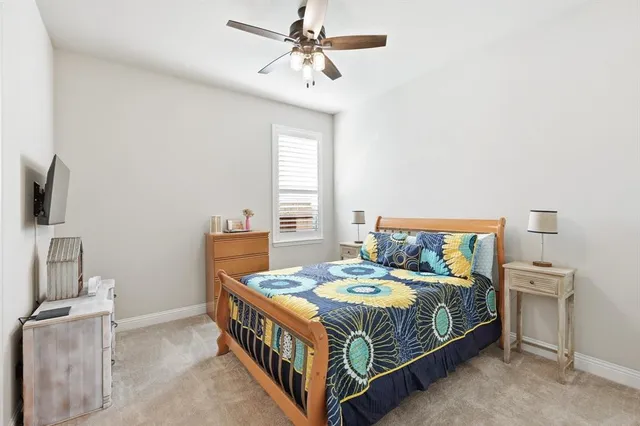 a bedroom with furniture and a window