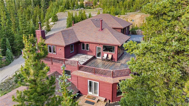 an aerial view of a house