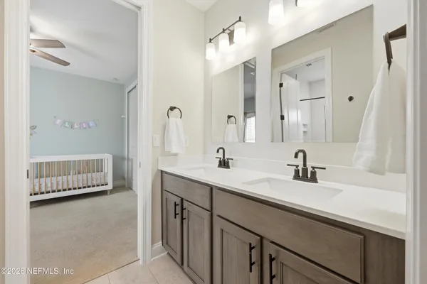 a view of a swimming pool with a yard