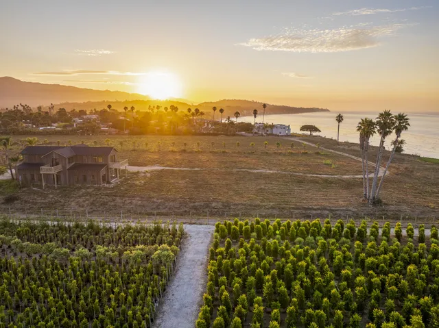 a view of a water with mountains in the background