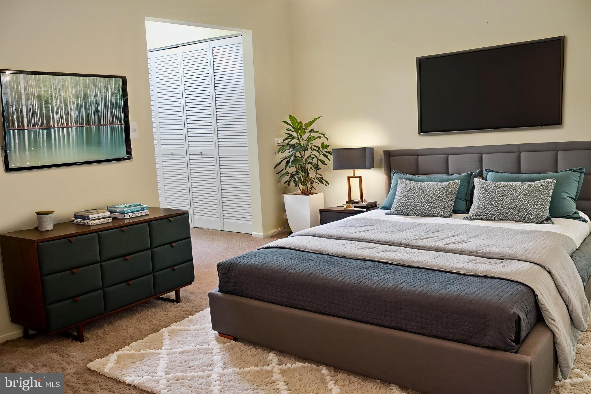 7904 Inverton Road, Unit 204 Annandale, VA 22003 - Photo 5 of 24 a bedroom with a bed and a television