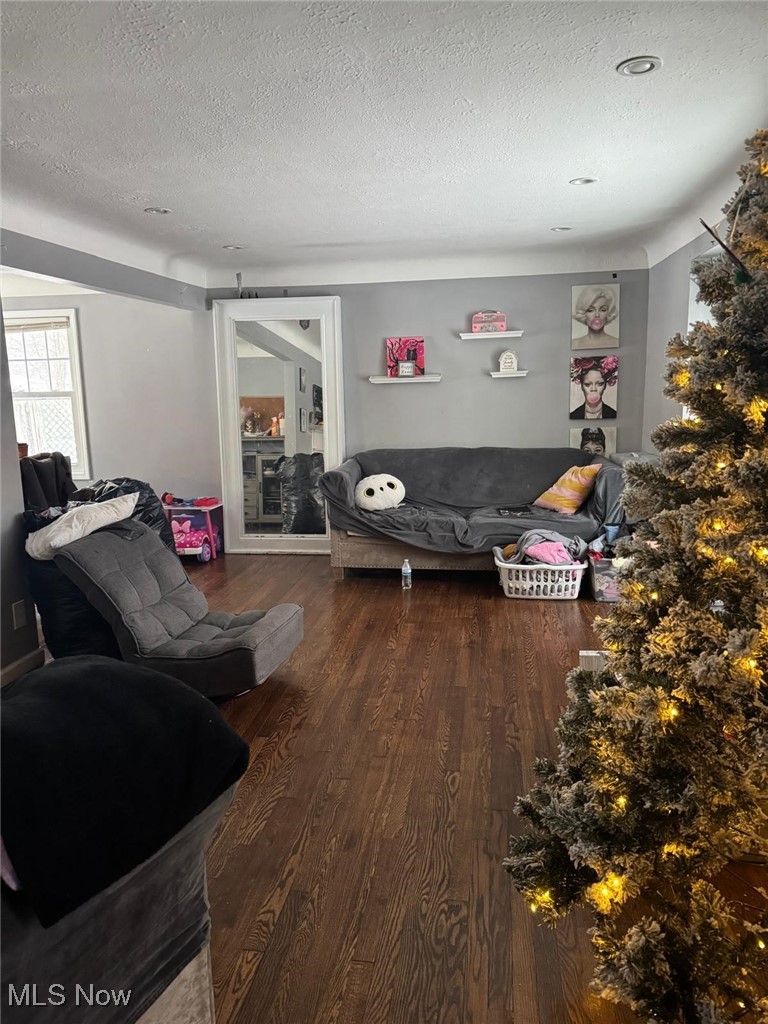 5164 Edenhurst Road Cleveland, OH 44124 - Photo 2 of 15 Living room with a textured ceiling and wood finished floors