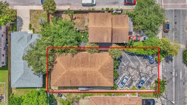 an aerial view of multiple house