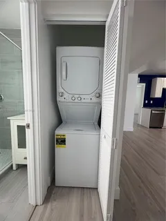 a utility room with a washer and dryer
