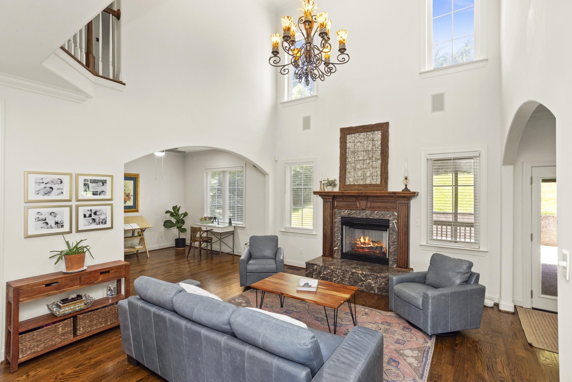 108 Hunters Run Nashville, TN 37209 - Photo 4 of 36 a living room with furniture and a fireplace