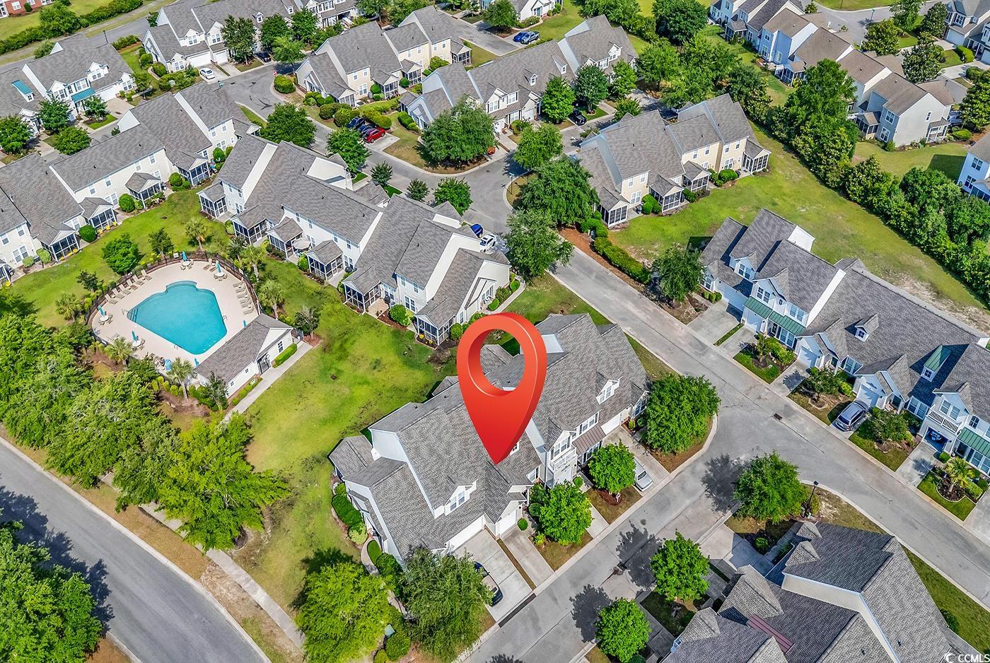 101 Culpepper Way, Unit 1006 Myrtle Beach, SC 29579 - Photo 29 of 40 Aerial perspective of suburban area featuring a pool area