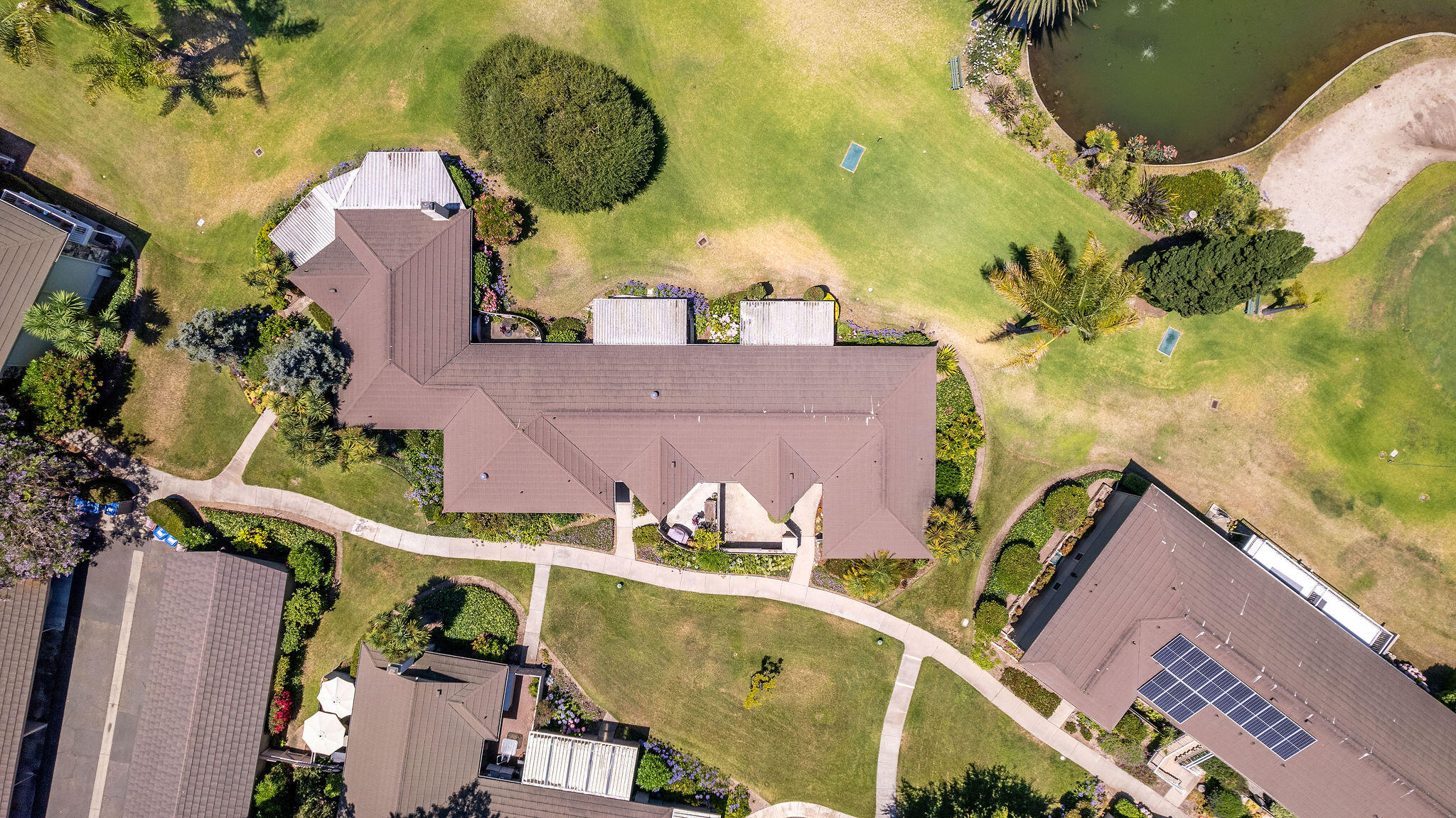 5822 Encina Road, Unit 2 Santa Barbara, CA 93117 - Photo 24 of 42 an aerial view of a house with a swimming pool