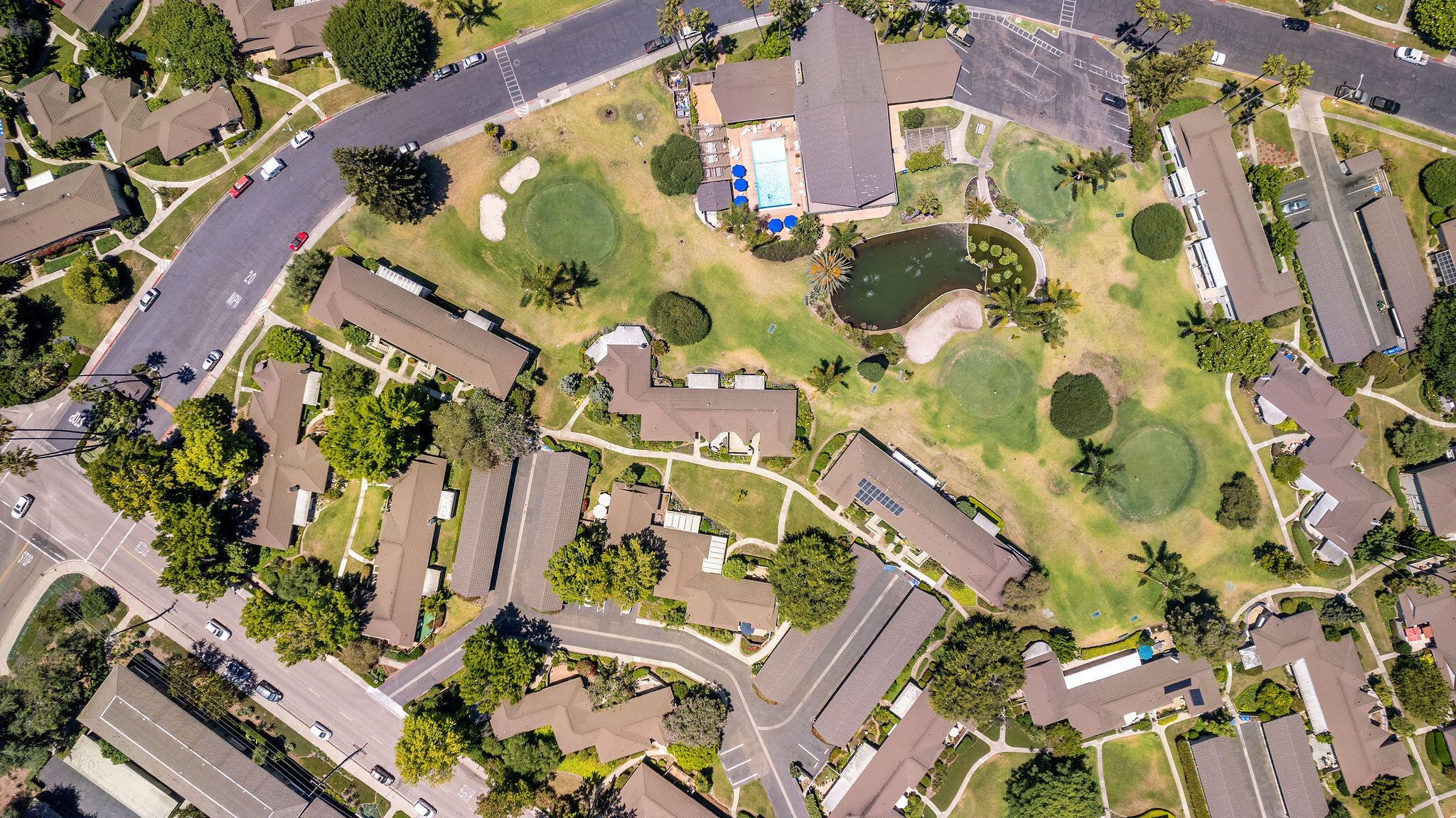 5822 Encina Road, Unit 2 Santa Barbara, CA 93117 - Photo 34 of 42 an aerial view of a residential apartment building with yard