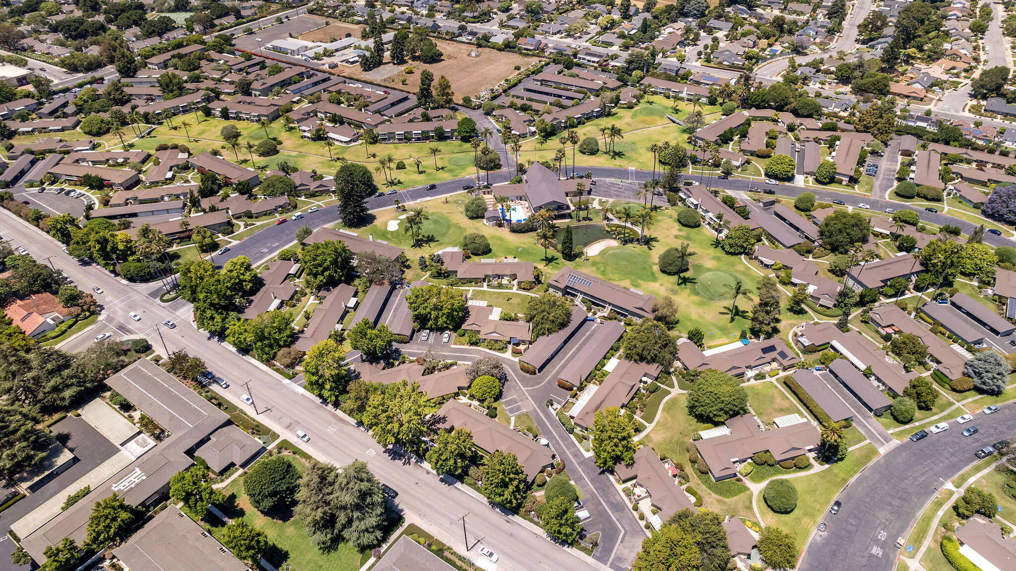 5822 Encina Road, Unit 2 Santa Barbara, CA 93117 - Photo 35 of 42 an aerial view of residential houses with outdoor space