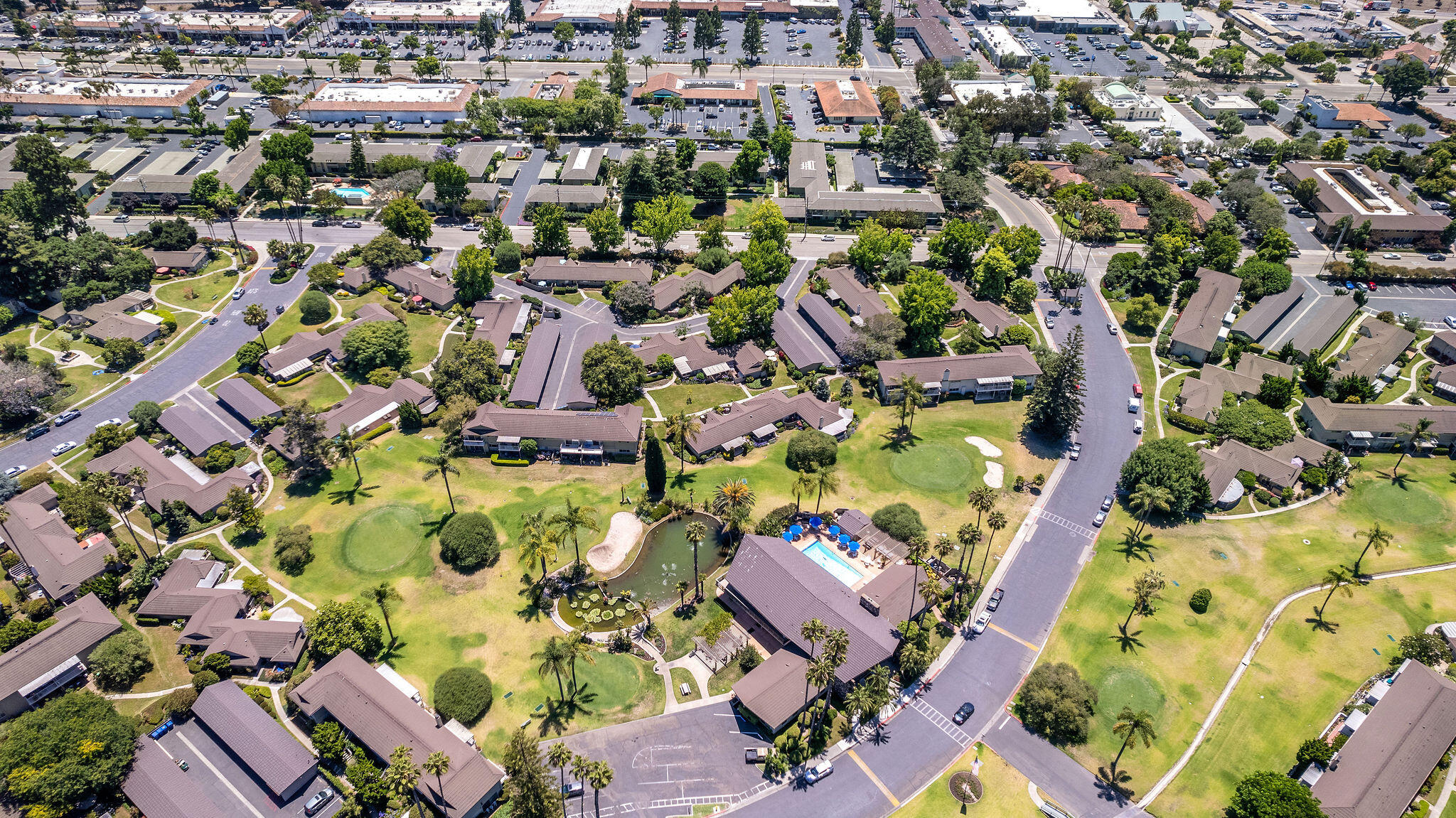 5822 Encina Road, Unit 2 Santa Barbara, CA 93117 - Photo 36 of 42 an aerial view of residential houses with outdoor space