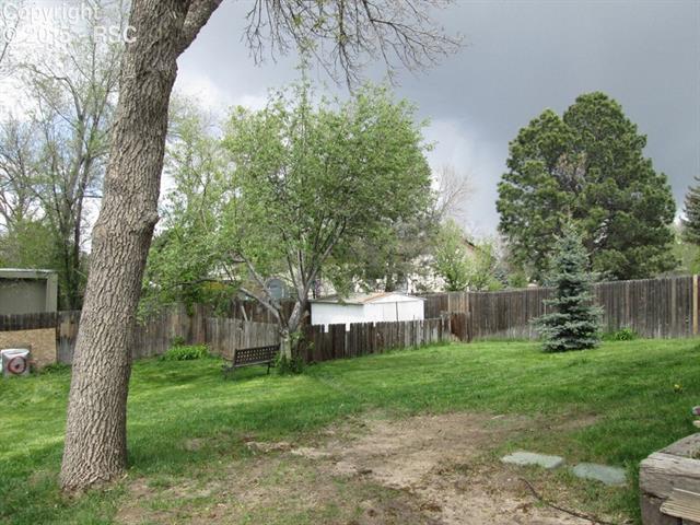 3880 Half Turn Road Colorado Springs, CO 80917 - Photo 10 of 11 Large, private fenced back yard with patio, storage shed & large trees
