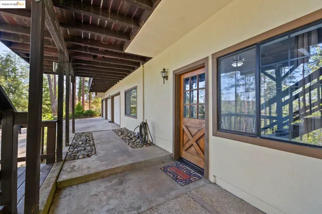 a view of a lake with a mountain in the background