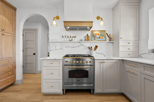 a room with a closet and a mirror