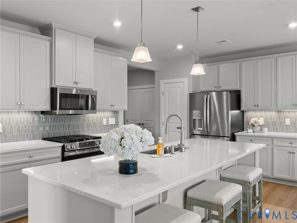 6725 Citory Way, Unit 202 Moseley, VA 23120 - Photo 6 of 42 a kitchen with stainless steel appliances and a counter space
