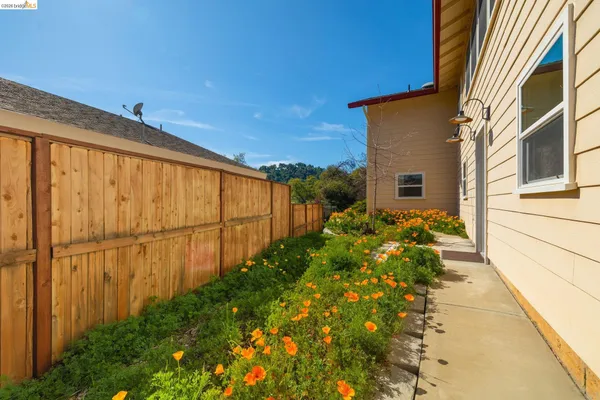 a view of a pathway with a yard
