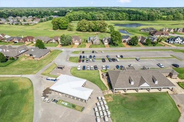 an aerial view of a house