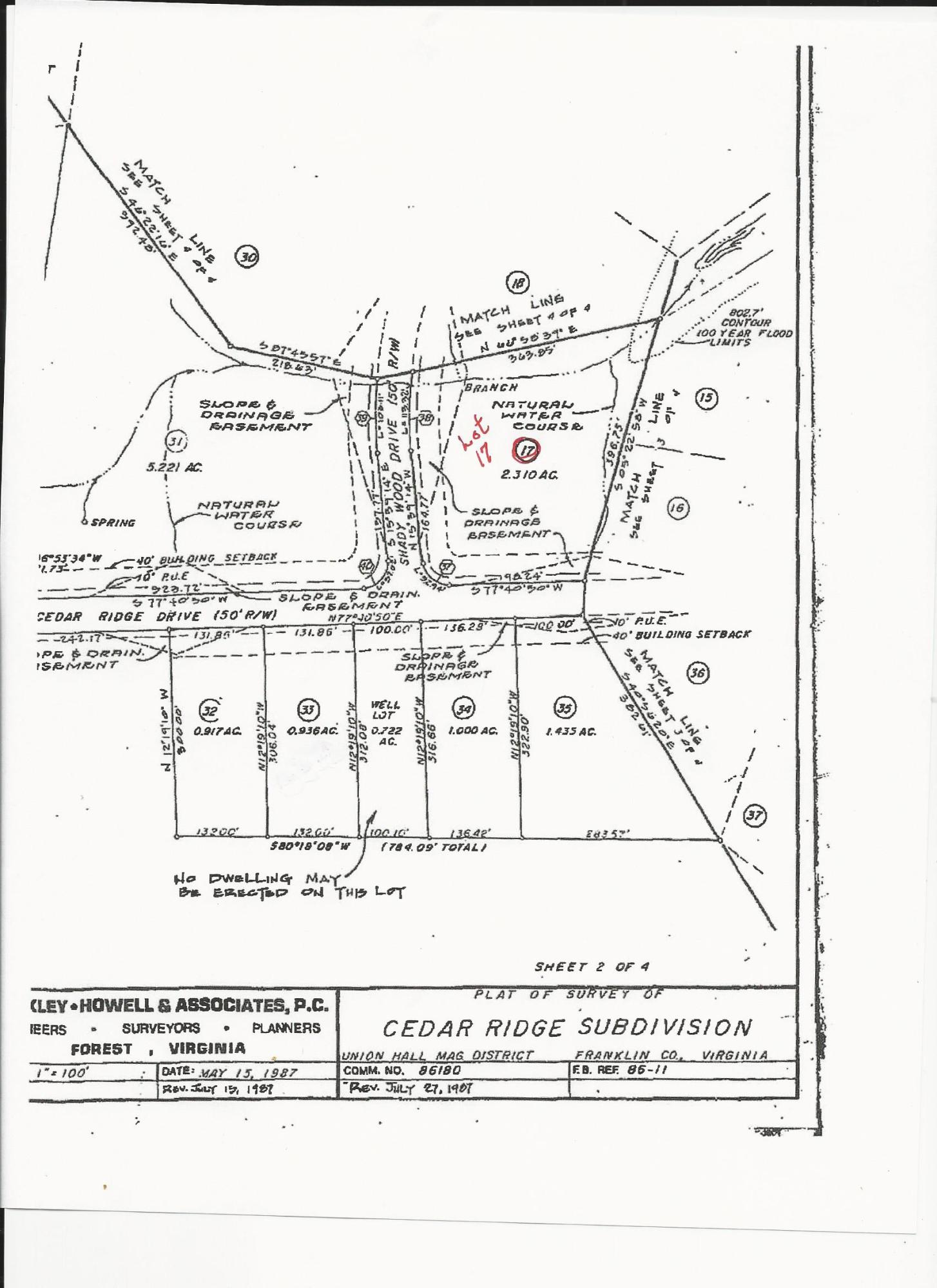 Lot 17 Cedar Ridge Rd Union Union Hall, VA 24176 - Photo 3 of 6 Plat for Lot 17