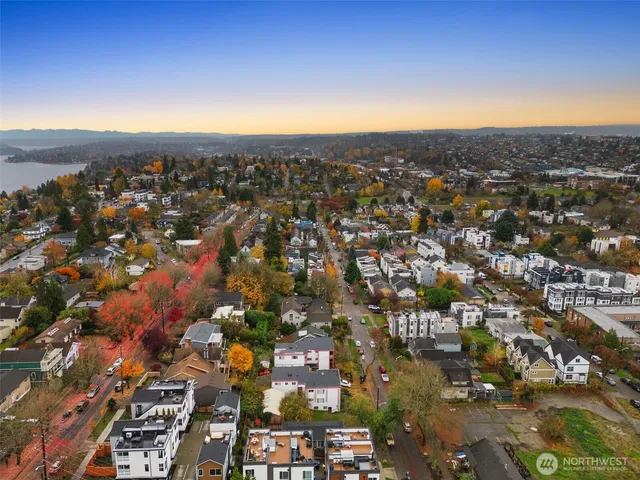 an aerial view of a city with lots of residential buildings