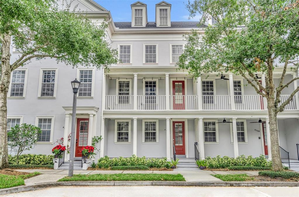 front view of a brick house