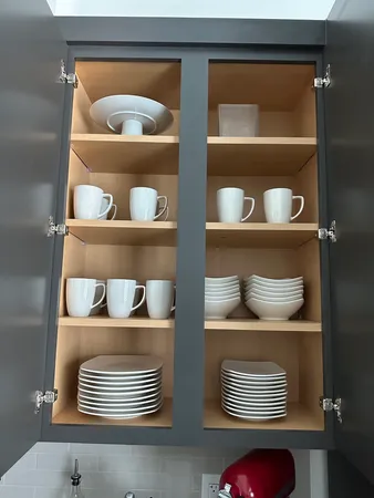 a front view of closet and bathroom