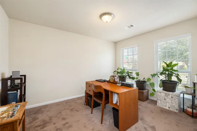 a room with furniture and potted plant