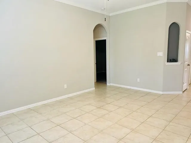 a view of a small space with a window