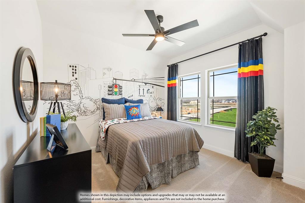 2014 Dundalk Lane Forney, TX 75126 - Photo 33 of 38 a bedroom with a bed a potted plant and a large window