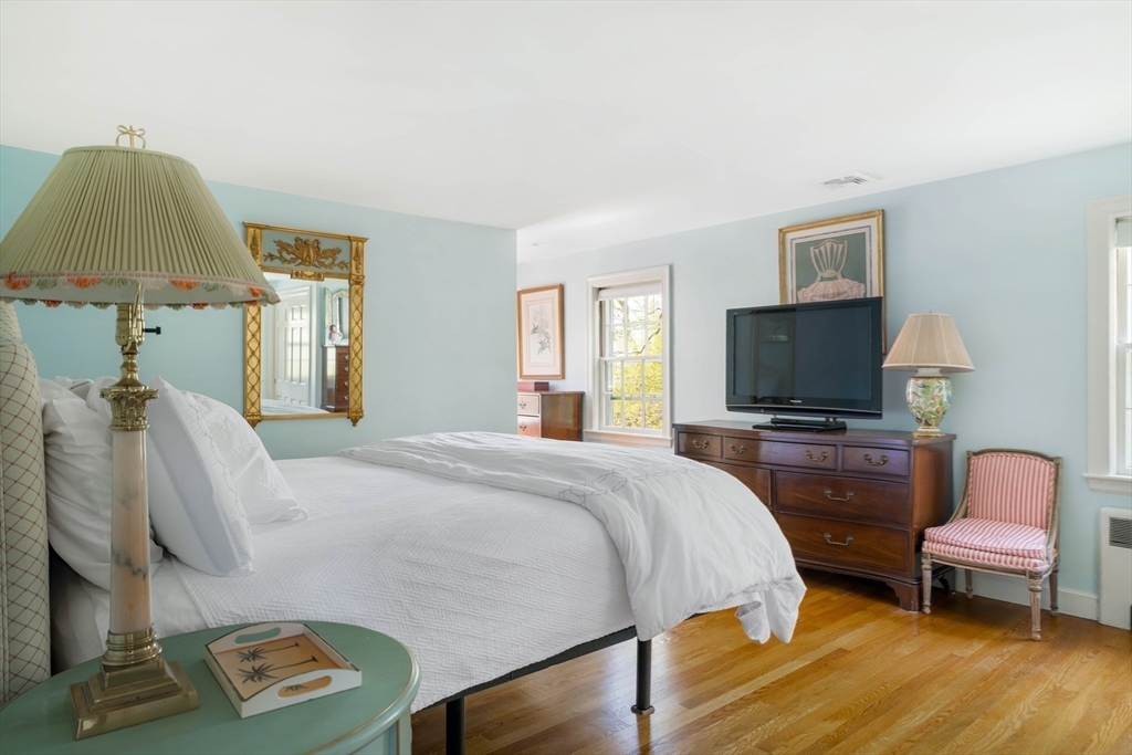 81 Hampshire Road Wellesley, MA 02481 - Photo 17 of 28 a bedroom with a bed and a flat tv screen on dresser