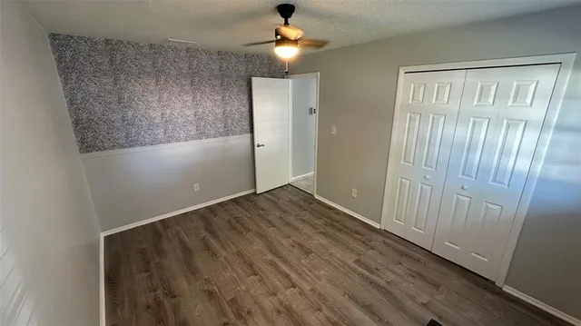 a view of an empty walk in closet