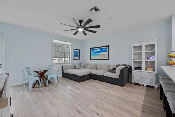 a living room with furniture