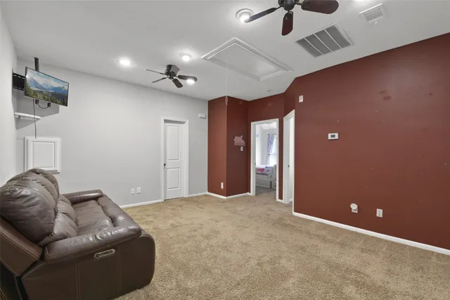 a living room with furniture