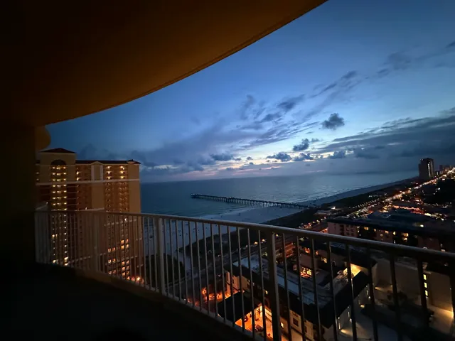 a view of a city with tall buildings