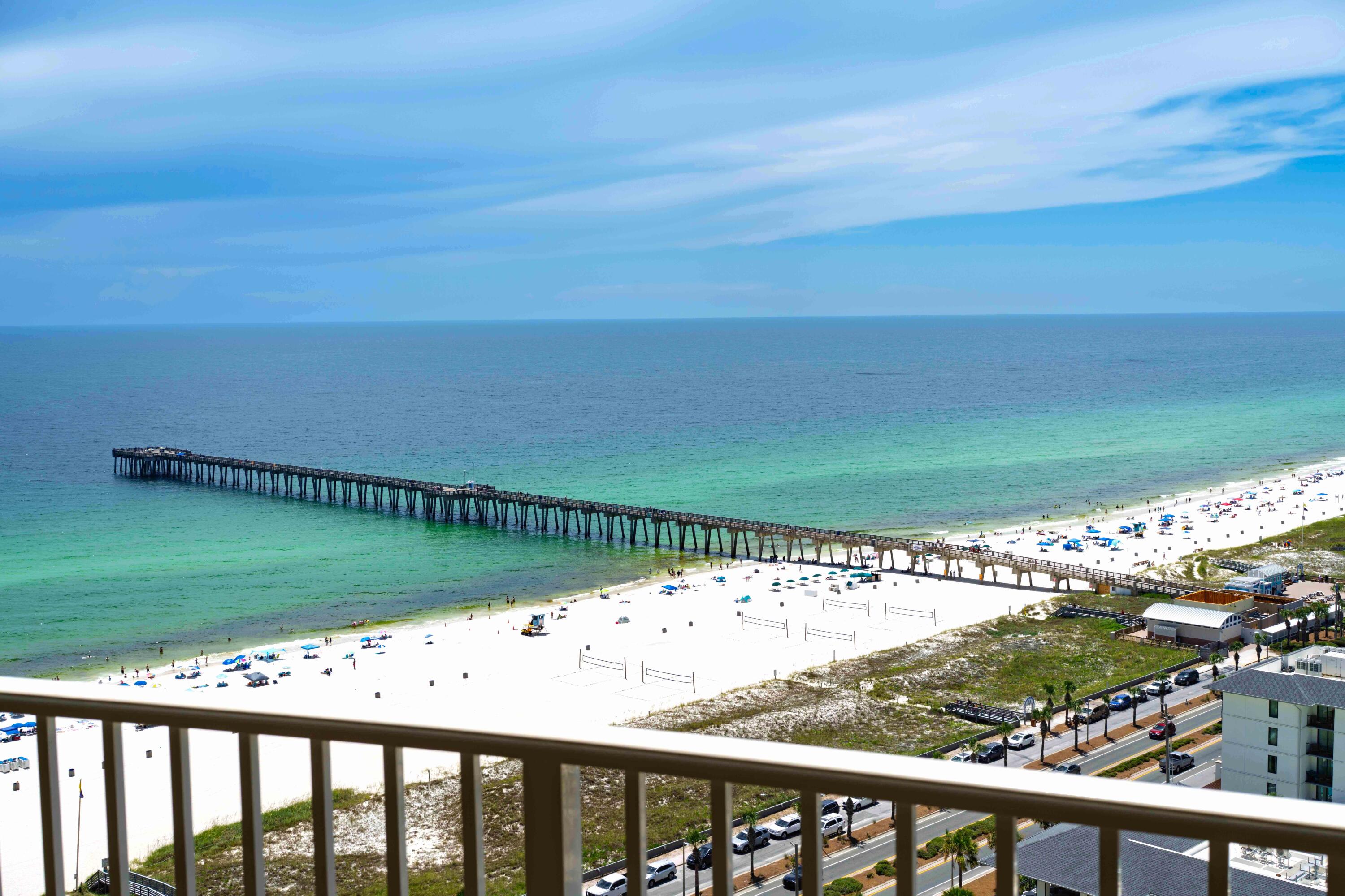 15928 Front Beach Road, Unit 32011 Panama City Beach, FL 32413 - Photo 36 of 84 a view of a balcony with an ocean view