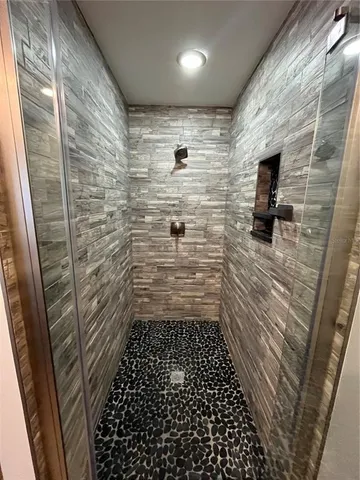 a bathroom with a shower