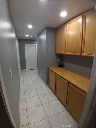 a room with washing machine