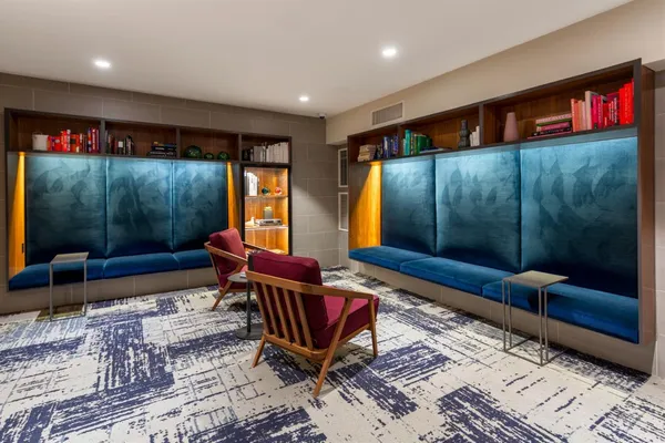 a living room with furniture