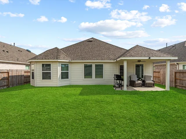 a outdoor living space with furniture