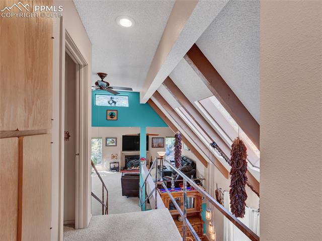 8725 Ute Road Cascade, CO 80809 - Photo 26 of 35 The upper level hallway overlooks the living and dining rooms.