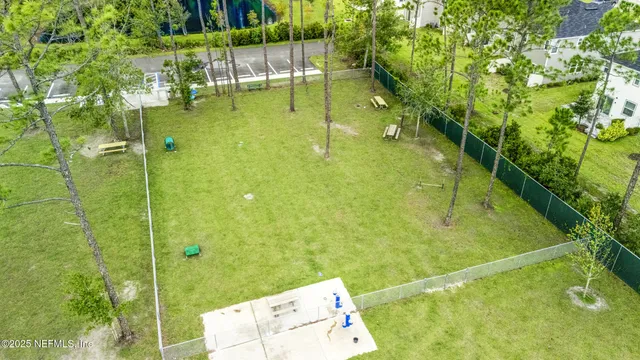 a view of an outdoor space and swimming pool