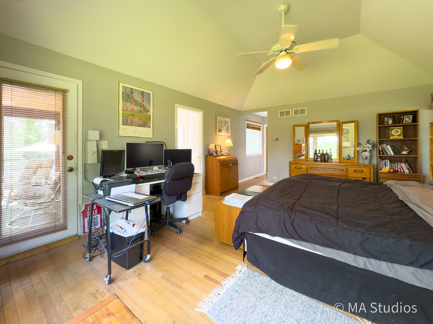 1219 Golf Lane Wheaton, IL 60189 - Photo 14 of 67 a bedroom with a bed and large windows