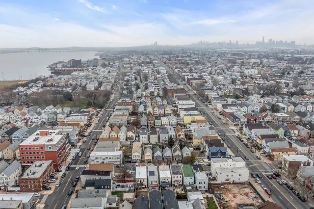 an aerial view of a city