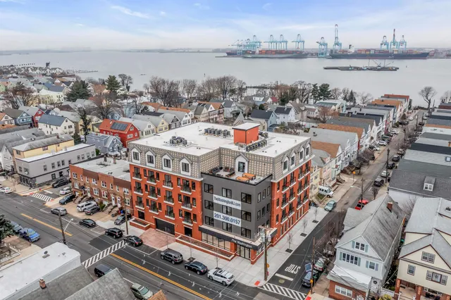 a large building with a city view