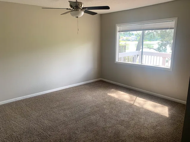 an empty room with a window