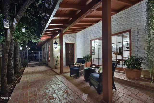 a outdoor view with a sitting space