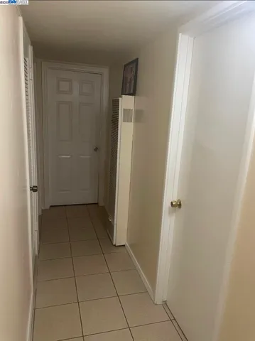 an empty room with closet