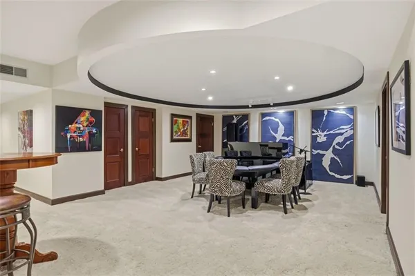 a workspace with furniture and window